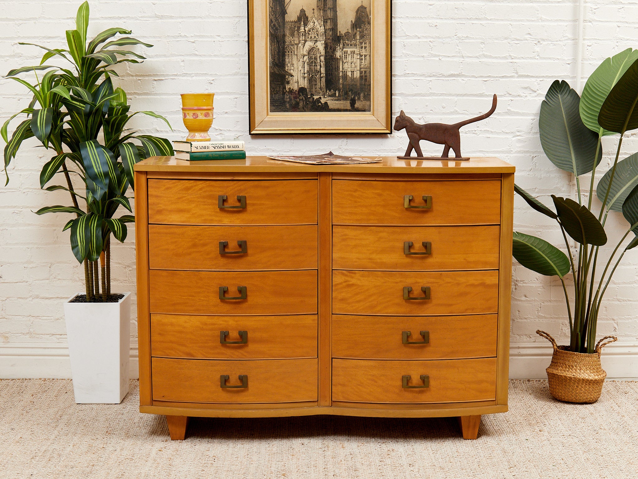 Dixie Blonde Art Deco Mahogany Eight Drawer Dresser