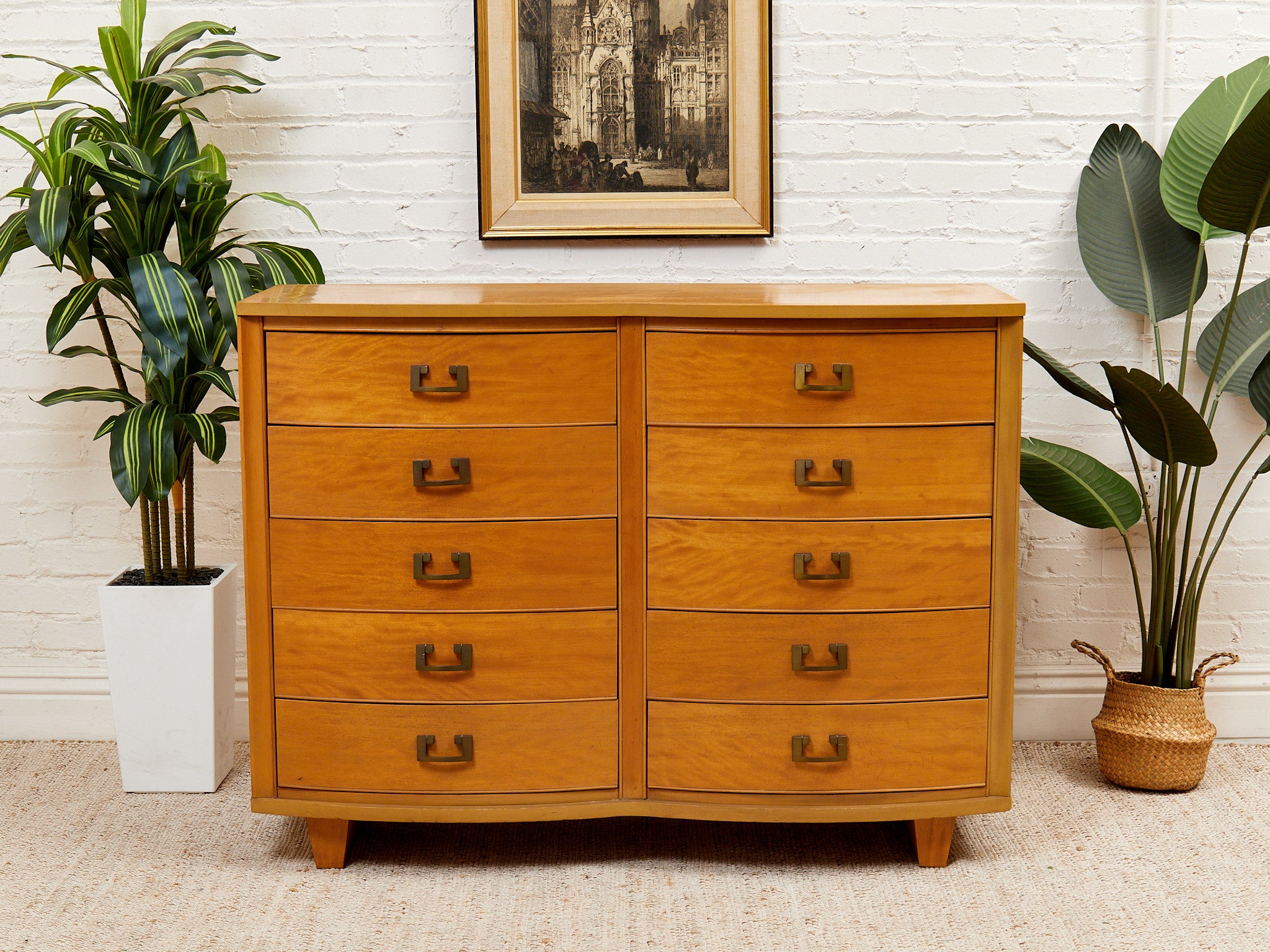 Dixie Blonde Art Deco Mahogany Eight Drawer Dresser