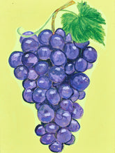 Load image into Gallery viewer, Original painting by E. Martinez Grapes on Bright Yellow background
