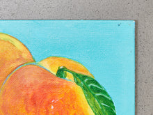 Load image into Gallery viewer, Original painting by E. Martinez Peaches on Pale Blue background
