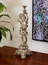Load image into Gallery viewer, French Neolcassical Cast Bronze Boy w Torch Figural
