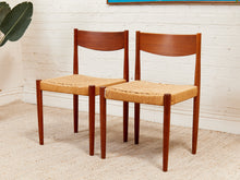 Load image into Gallery viewer, Danish modern Teak Chairs with Caning
