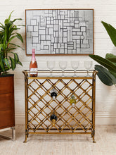 Load image into Gallery viewer, Restoration Hardware Brass and Marble Wine Stand
