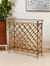 Load image into Gallery viewer, Restoration Hardware Brass and Marble Wine Stand
