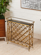 Load image into Gallery viewer, Restoration Hardware Brass and Marble Wine Stand
