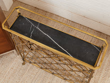 Load image into Gallery viewer, Restoration Hardware Brass and Marble Wine Stand
