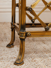 Load image into Gallery viewer, Restoration Hardware Brass and Marble Wine Stand

