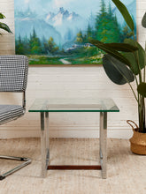Load image into Gallery viewer, 1970’s Wood and Chrome End Table
