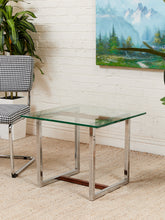 Load image into Gallery viewer, 1970’s Wood and Chrome End Table
