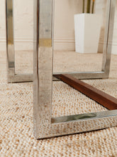 Load image into Gallery viewer, 1970’s Wood and Chrome End Table
