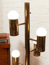 Load image into Gallery viewer, Mid Century Modern Brass Spiral Arranged Five Globes Floor Lamp
