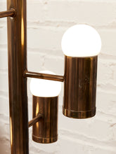 Load image into Gallery viewer, Mid Century Modern Brass Spiral Arranged Five Globes Floor Lamp
