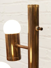 Load image into Gallery viewer, Mid Century Modern Brass Spiral Arranged Five Globes Floor Lamp
