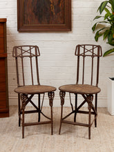 Load image into Gallery viewer, Cast Metal Folding Chair Imperial Steel Corp Chicago IL. Antique 1920s
