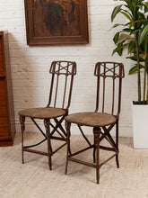 Load image into Gallery viewer, Cast Metal Folding Chair Imperial Steel Corp Chicago IL. Antique 1920s
