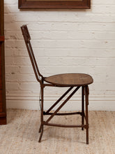Load image into Gallery viewer, Cast Metal Folding Chair Imperial Steel Corp Chicago IL. Antique 1920s
