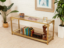 Load image into Gallery viewer, Mastercraft Brass 1970’s Hollywood Regency Entry table
