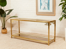 Load image into Gallery viewer, Mastercraft Brass 1970’s Hollywood Regency Entry table
