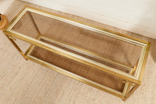 Load image into Gallery viewer, Mastercraft Brass 1970’s Hollywood Regency Entry table
