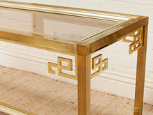 Load image into Gallery viewer, Mastercraft Brass 1970’s Hollywood Regency Entry table
