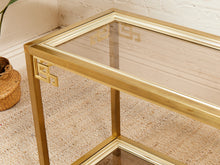 Load image into Gallery viewer, Mastercraft Brass 1970’s Hollywood Regency Entry table
