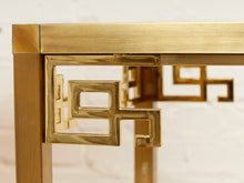 Load image into Gallery viewer, Mastercraft Brass 1970’s Hollywood Regency Entry table
