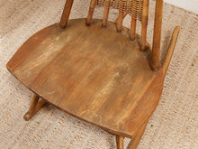 Load image into Gallery viewer, Primitive Style Mid Century Modern Arthur Umanoff  Woodcraft Walnut Rattan Rocker
