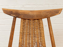 Load image into Gallery viewer, Primitive Style Mid Century Modern Arthur Umanoff  Woodcraft Walnut Rattan Rocker
