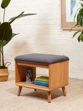 Load image into Gallery viewer, Blonde Wood Stool Ottoman
