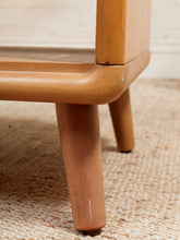 Load image into Gallery viewer, Blonde Wood Stool Ottoman
