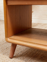 Load image into Gallery viewer, Blonde Wood Stool Ottoman
