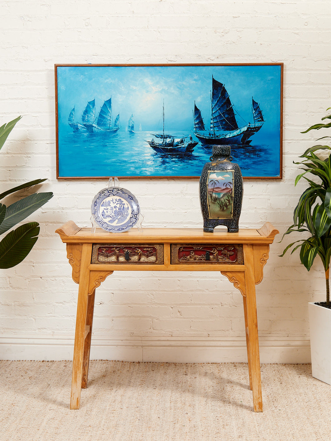 アジアン　テーブル Vintage Chinese Desk Entry Table – Sunbeam Vintage