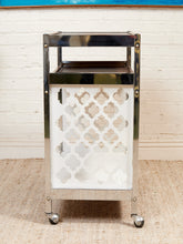 Load image into Gallery viewer, 1970s Chrome Moroccan Style Bar Cart
