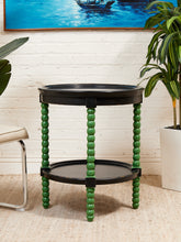 Load image into Gallery viewer, Vintage Green Spindle Side Table
