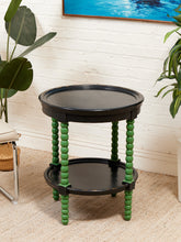 Load image into Gallery viewer, Vintage Green Spindle Side Table
