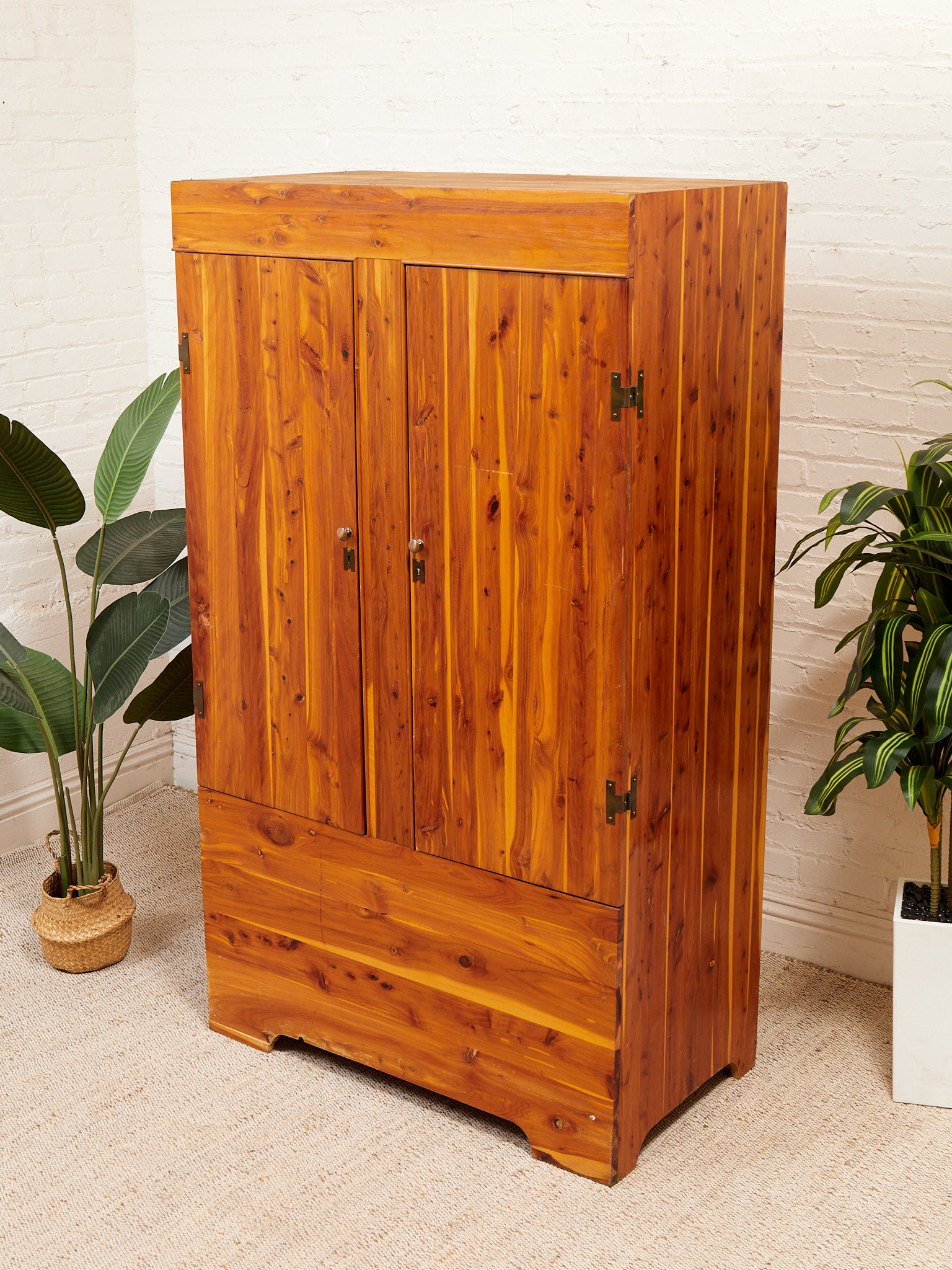 Pine primitive Mid-Century Vintage Armoire – Sunbeam Vintage