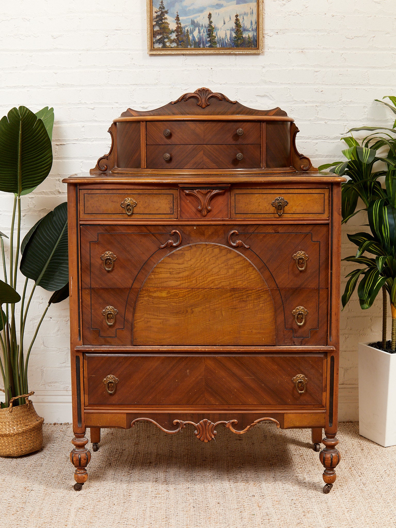 Vintage Antique Georgian Highboy Dresser