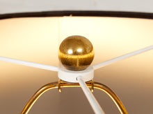 Load image into Gallery viewer, Mid Century American 1960's Black Ceramic Lamp With Brass and Wood Base
