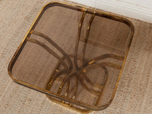 Load image into Gallery viewer, 1970’s Brass Smoked Glass Side Table
