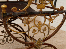 Load image into Gallery viewer, Fireside Antique Chair with Wrought Iron and Cast Brass
