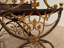Load image into Gallery viewer, Fireside Antique Chair with Wrought Iron and Cast Brass
