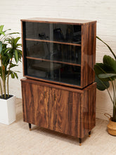 Load image into Gallery viewer, Faux Rosewood 1970’s Hutch
