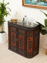Load image into Gallery viewer, Camphor Wood Dry Bar Cabinet Mid Century Asian Chinoiserie
