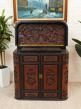 Load image into Gallery viewer, Camphor Wood Dry Bar Cabinet Mid Century Asian Chinoiserie
