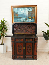Load image into Gallery viewer, Camphor Wood Dry Bar Cabinet Mid Century Asian Chinoiserie
