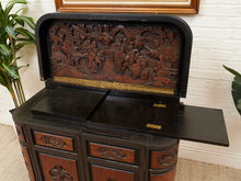 Load image into Gallery viewer, Camphor Wood Dry Bar Cabinet Mid Century Asian Chinoiserie
