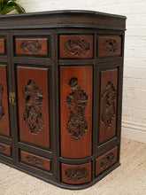 Load image into Gallery viewer, Camphor Wood Dry Bar Cabinet Mid Century Asian Chinoiserie
