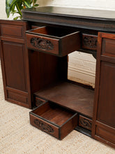 Load image into Gallery viewer, Camphor Wood Dry Bar Cabinet Mid Century Asian Chinoiserie
