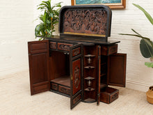 Load image into Gallery viewer, Camphor Wood Dry Bar Cabinet Mid Century Asian Chinoiserie
