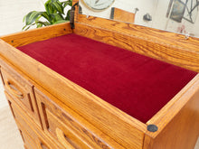 Load image into Gallery viewer, Oak Highboy with Flip Up Vanity Mirror
